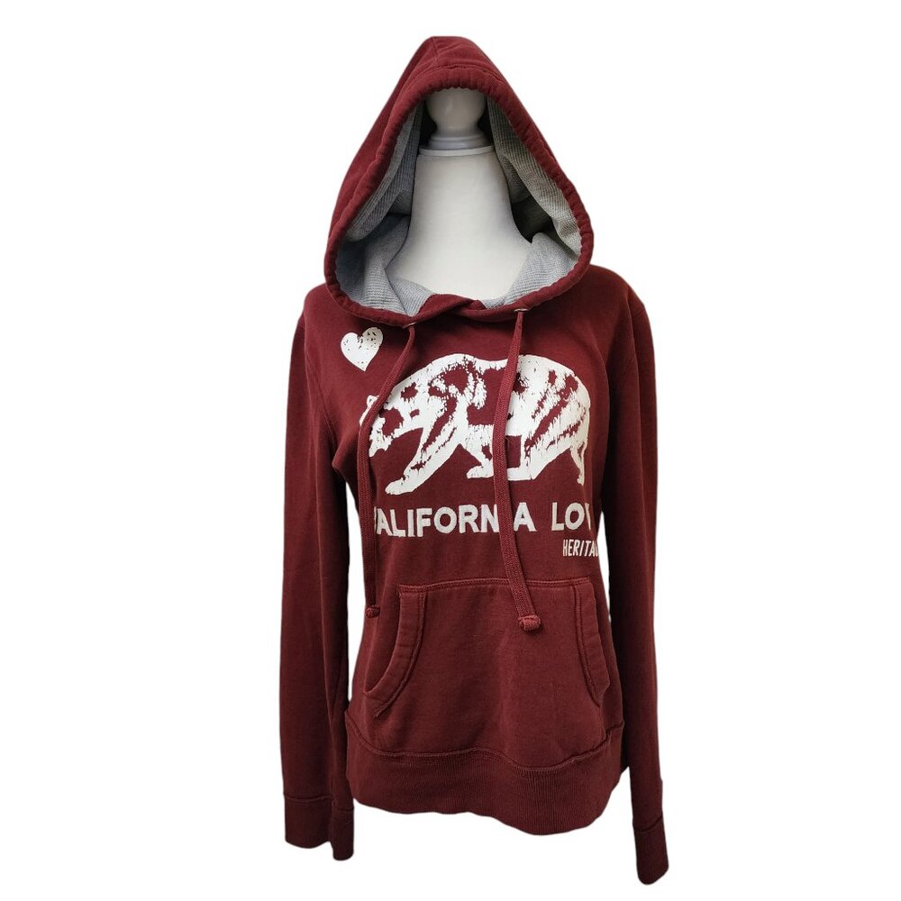 Cali Love Heritage Pacific Merchants Burgundy Hoodie Pullover Sweater Large